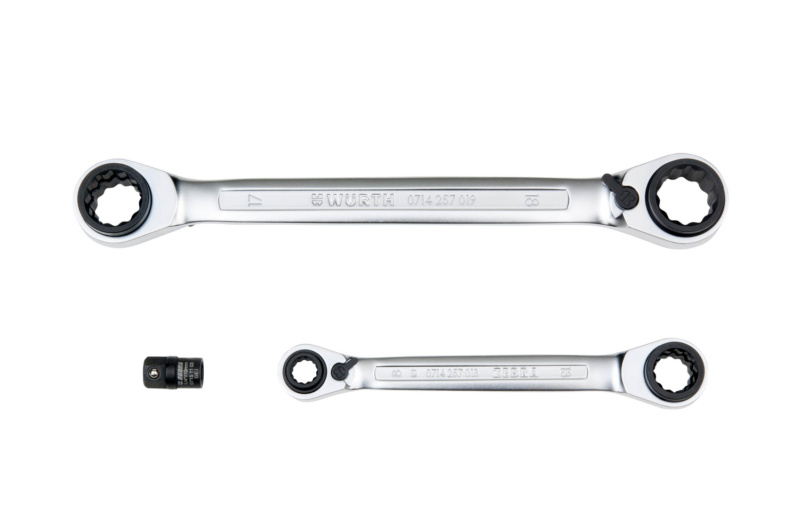 Doppel-Ratschen-Ringschlüssel metrisch 3TLG mit POWERDRIV® -Antrieb 3-teilig
