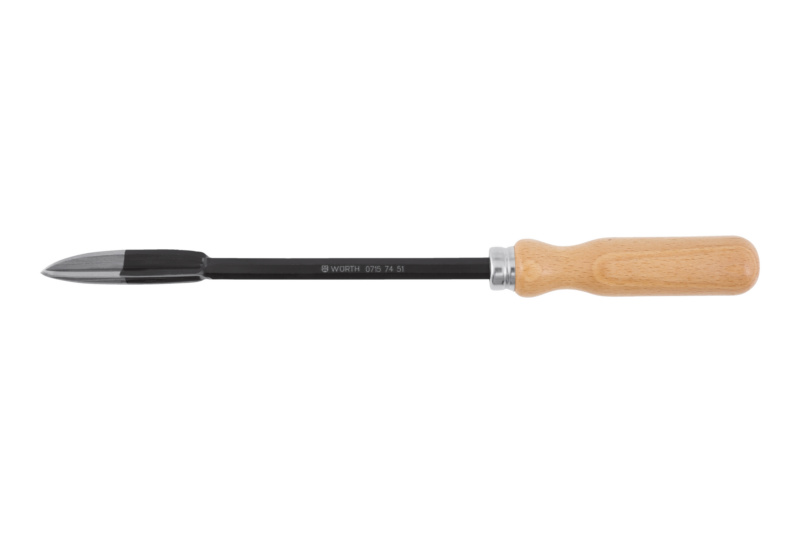 3-kt. Löffelschaber mit Holzheft