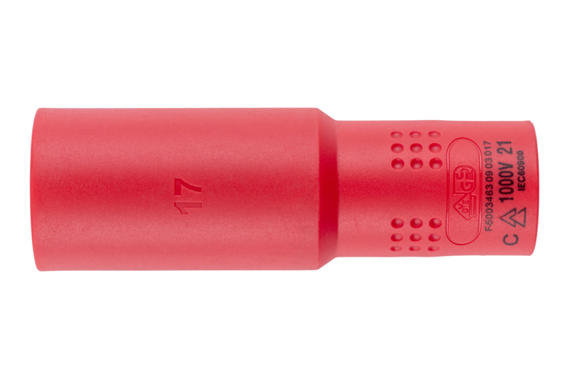 VDE-3/8 Zoll Steckschlüssel metrisch 6-kant lang STESHSL-VDE-3/8ZO-LANG-17MM
