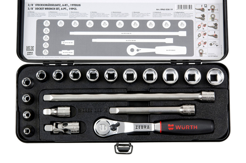 Steckschlüssel 3/8 Zoll 19-teiliges Sortiment