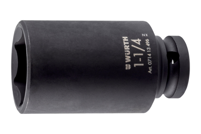 1/2 Zoll Kraft-Steckschlüssel Zoll 6-kant lang 1-1/4"