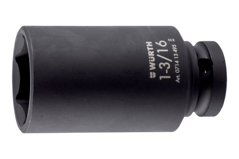 1/2 Zoll Kraft-Steckschlüssel Zoll 6-kant lang 1-3/16"