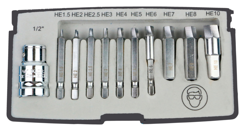 Super Grip Innensechskant Bit Satz 11-teilig