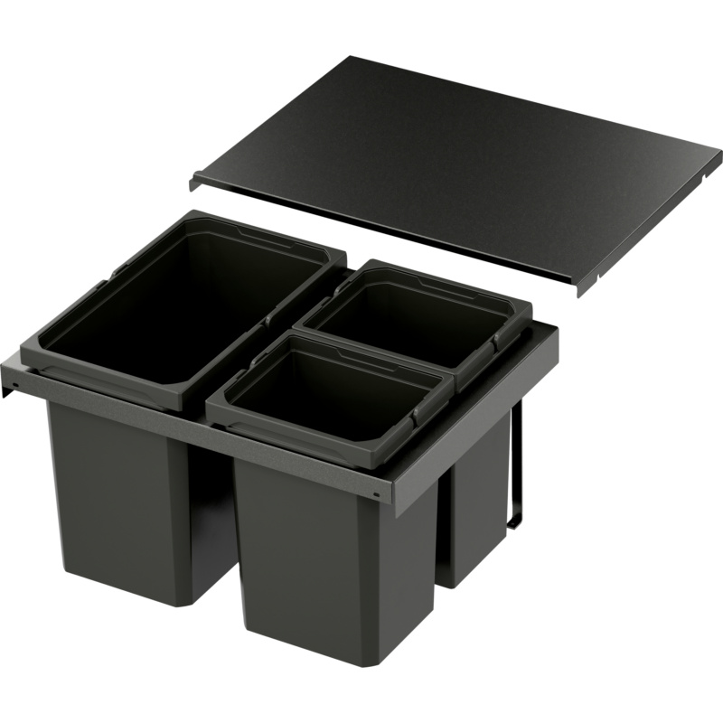 MUELLTRENNSYS-ENVIFLEX-LAVA-600-3-42LTR für Korpusbreite 600 mm 3-fach, 42 Liter