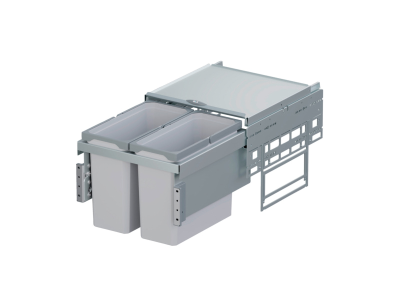 MUELLTRENNSYS-ENVISPACE-ALUF-450-32LTR ÖKO-LINER 2-Fach für Schrankbreite 450 mm