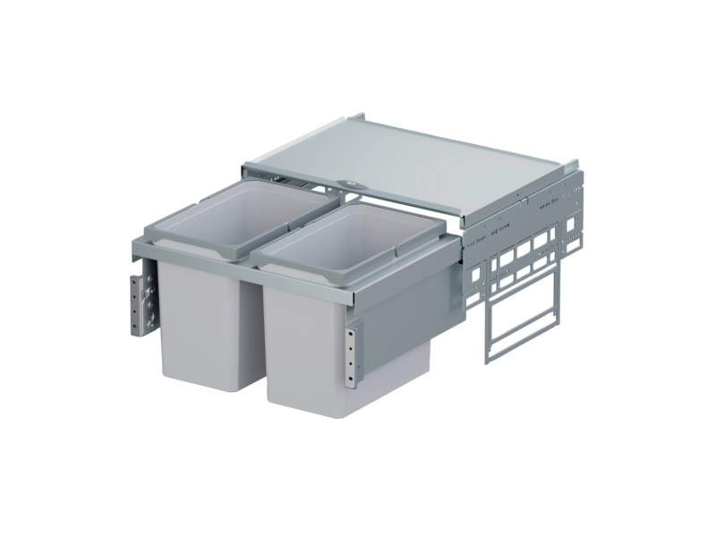 MUELLTRENNSYS-ENVISPACE-ALUF-600-44LTR ÖKO-LINER 2-Fach für Schrankbreite 600 mm