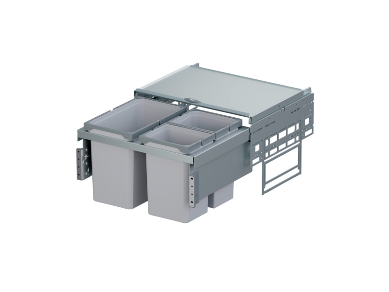 MUELLTRENNSYS-ENVISPACE-ALUF-600-42LTR ÖKO-LINER 3-Fach für Schrankbreite 600 mm