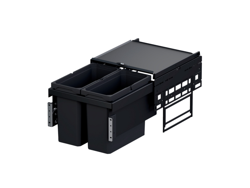 Mülltrennsystem ENVI Space 2-fach, 2x16 Liter für Schrankbreite 450 mm
