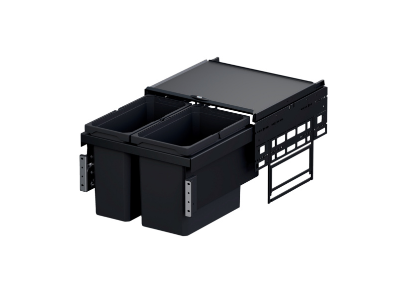 Mülltrennsystem ENVI Space 2-fach, 1x16, 1x22 Liter für Schrankbreite 500 mm