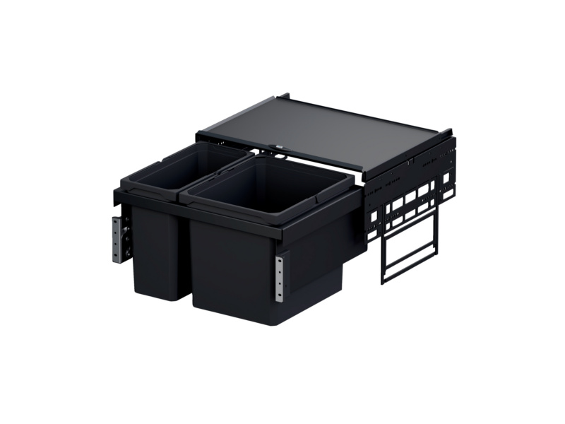 Mülltrennsystem ENVI Space 2-fach, 1x16, 1x29 Liter für Schrankbreite 600 mm
