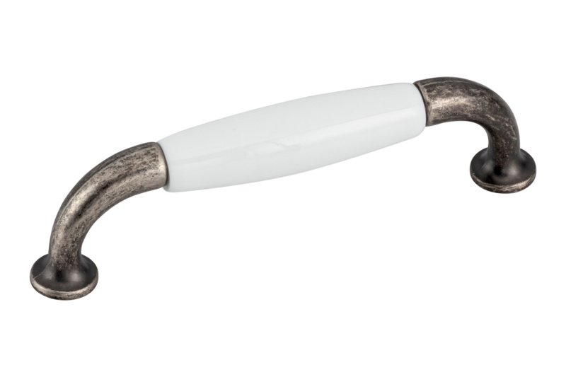 Design-Möbelgriff Bügelform MG-ZDP 1 aus Zinkdruckguss und Porzellan