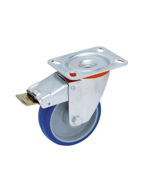 Transportgeräterolle mit drehbarer Halterung und Feststellbremse Ø 125mm