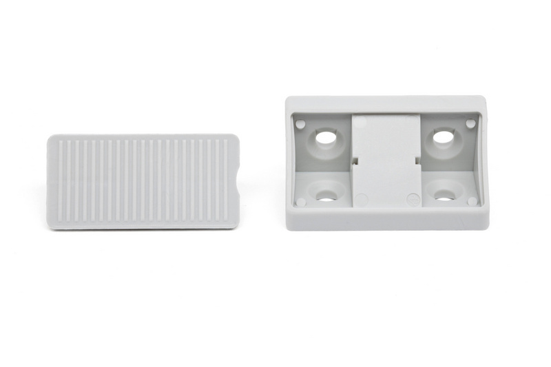Eckverbinder mit Deckel ECKVERB-MOEBLBAU-KST-DECKEL-R7035-LGRAU