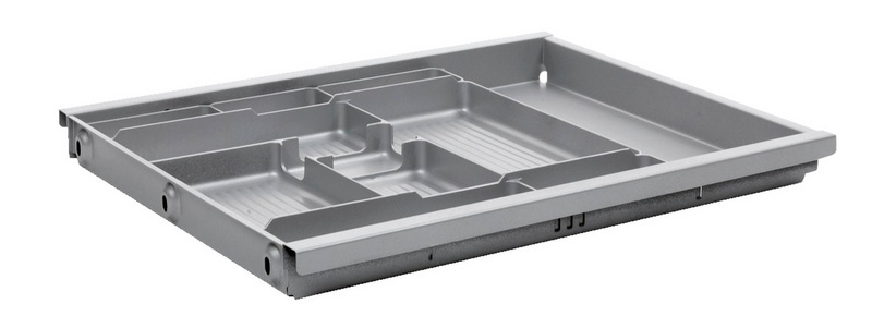 Materialauszug Stahl OrgaAer mit eingelegtem Utensilieneinsatz aus Kunststoff