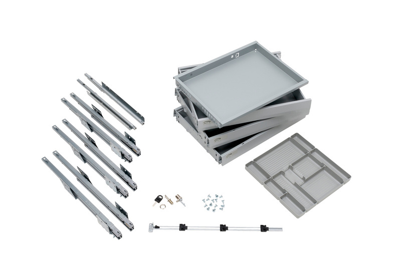 Bürocontainer-Ausstattungsset OrgaAer ORGASYS-TA-ST-SCHWARZ-HE8,5-540MM