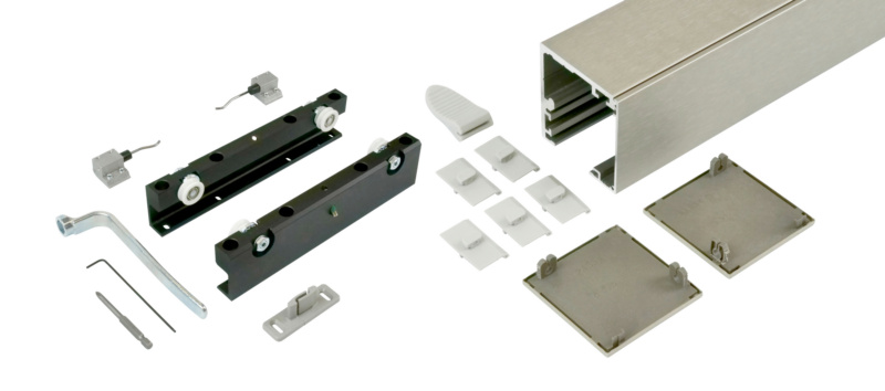 Zimmerschiebetürbeschlag-Set ABILIT 120-H für die Deckenmontage bei Holztüren