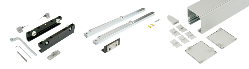 Zimmerschiebetürbeschlag-Set ABILIT 120-H für die Deckenmontage bei Holztüren