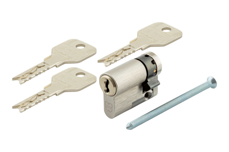 Halbzylinder 4KS gleichschließend HALBZYL-4KS-GS-ERSTANLG-(NI)-51X10MM
