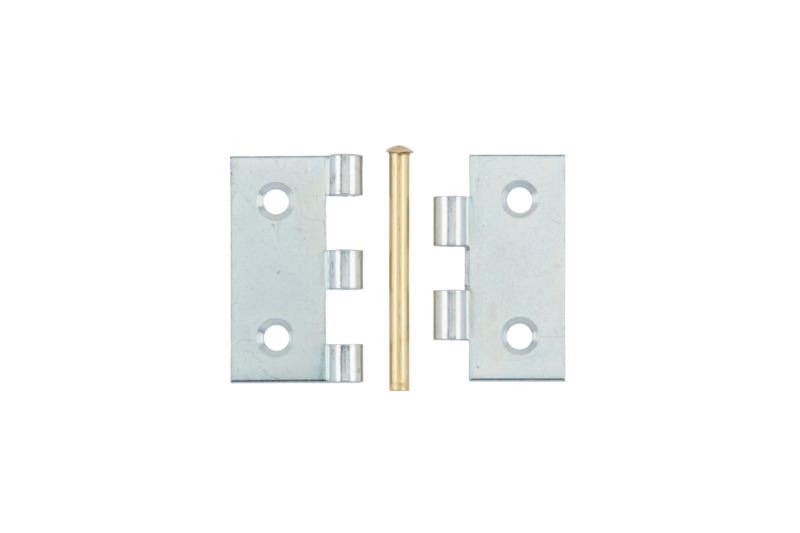 Gerolltes Scharnier kantig mit losem Messing Knopfstift 50x50mm