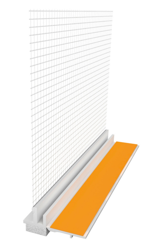 Anputzleiste Standard mit Gewebe 9 mm