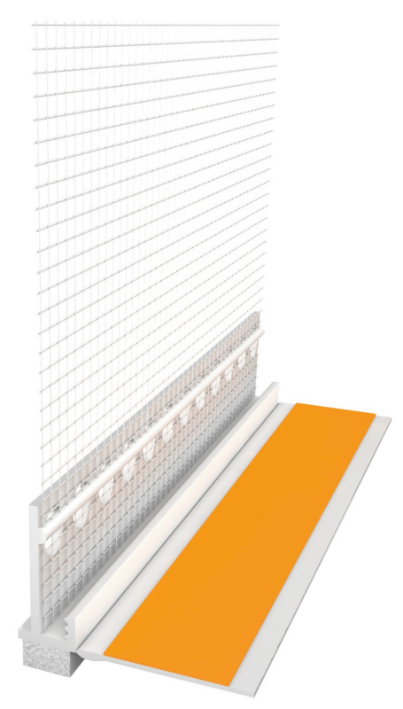 Anputzleiste Standard mit Gewebe 6 mm