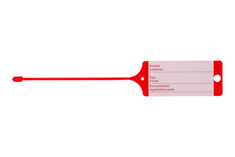Einweg-Schlüsselanhänger PP-Hartfolie SHSLANHAENG-EINWEG -PP-ROT