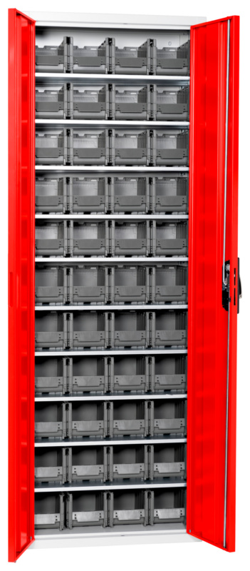 Flügeltürenschrank Tiefe 300 mm mit System-Lagerboxen W-SLB Größe 1