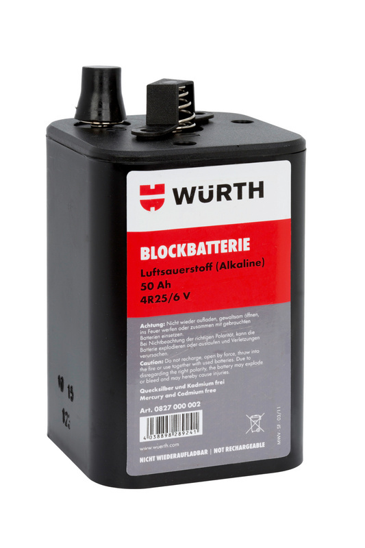 Blockbatterie für LED-Warnleuchte