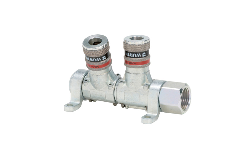 Druckluftmehrfachverteiler DMV wSafe 2000 VERTSYS-DL-2FACH-KUPPL-S2000-DMV2-G1/2