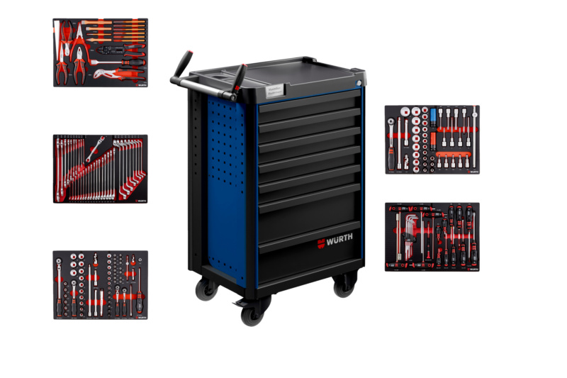 System-Werkstattwagen Pro 8.4 bestückt WRKSTWG-7SL-BESTK-VW/AUDI-R9017