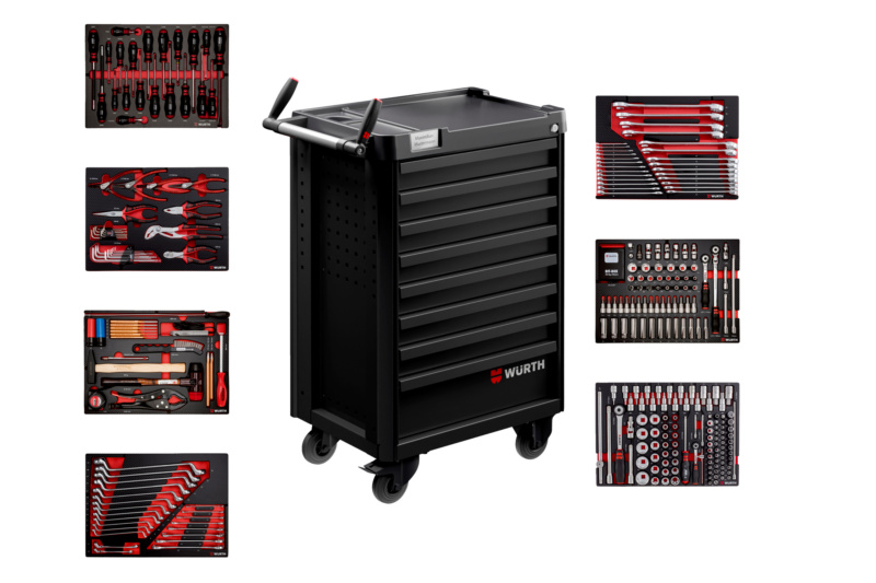 System-Werkstattwagen Pro 8.4 bestückt WRKSTWG-PRO-8.4-8SL-BESTK-BMW-R9017