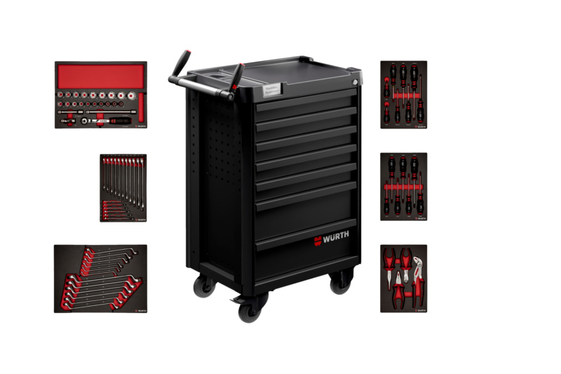 System-Werkstattwagen Pro 8.4 bestückt WRKSTWG-PRO-8.4-7SL-BESTUECKT-R9017