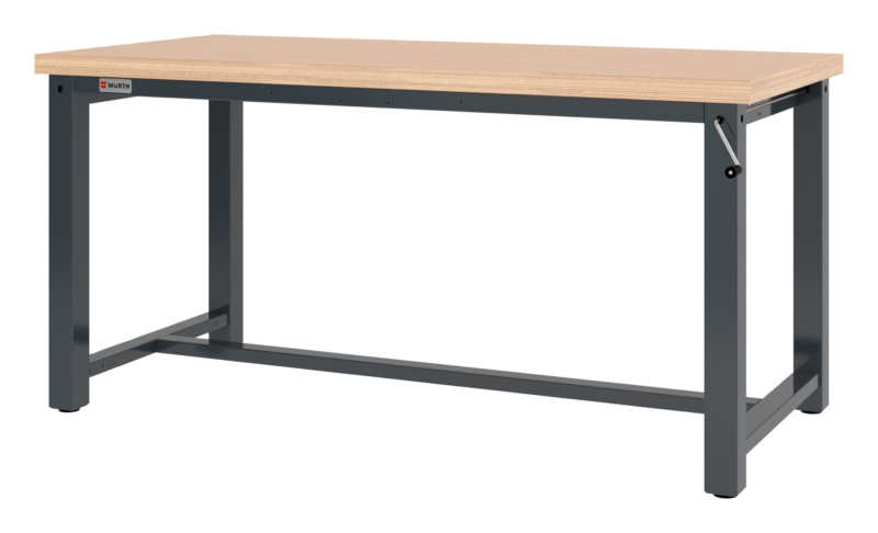 Werktisch höhenverstellbar mit Handkurbel WERKTISCH-PRO-WTHK15-RAL7016-1500MM