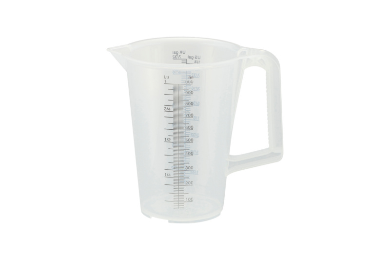 Messbecher mit schwarzer Skala ml/l - US GAL/UK GAL