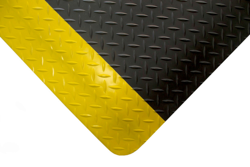 Anti-Ermüdungsmatte PVC Premium Meterware BODMAT-PVC-PREMIUM-SCHW/GELB-ENDL-90CM