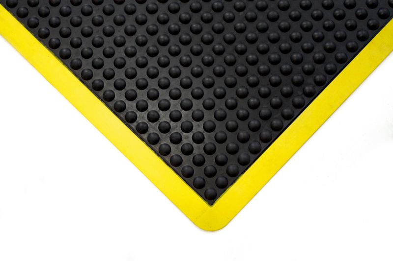 Anti-Ermüdungsmatte mit Noppen BODMAT-NOP-SCHWARZ/GELB-90X120CM