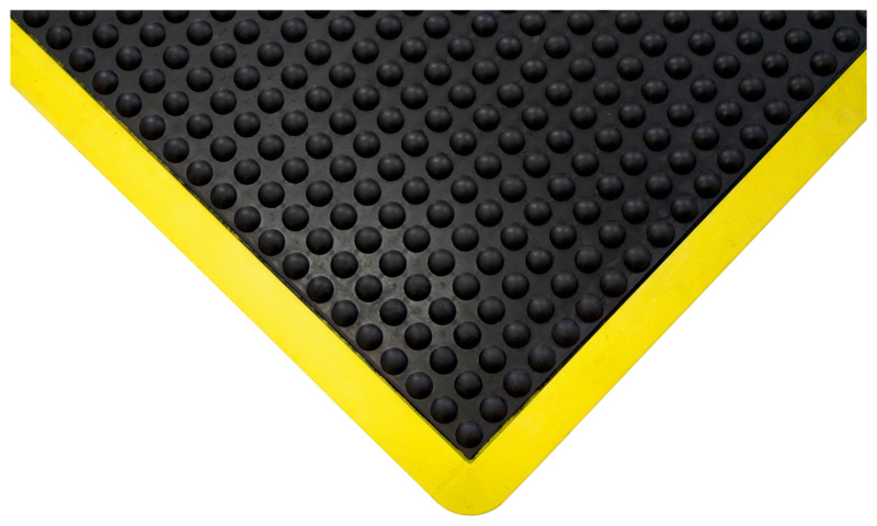 Anti-Ermüdungsmatte mit Noppen erweiterbar BODMAT-NOP-SCHW/GELB-MOD-MITTE-90X120
