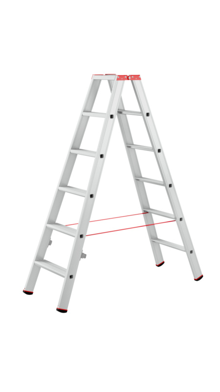Alu-Stufenstehleiter gebördelt STEHLEI-ALU-GEBOERDELT-2X6STUF