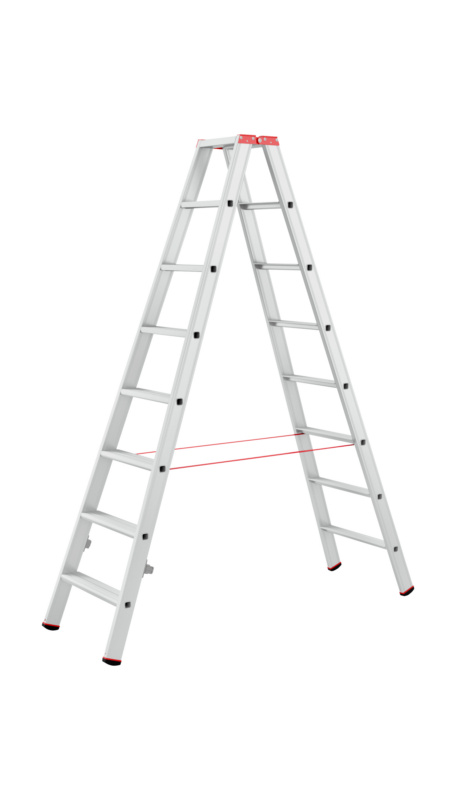 Alu-Stufenstehleiter gebördelt STEHLEI-ALU-GEBOERDELT-2X8STUF
