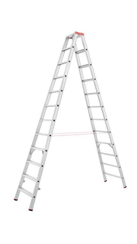 Alu-Stufenstehleiter gebördelt STEHLEI-ALU-GEBOERDELT-2X12STUF