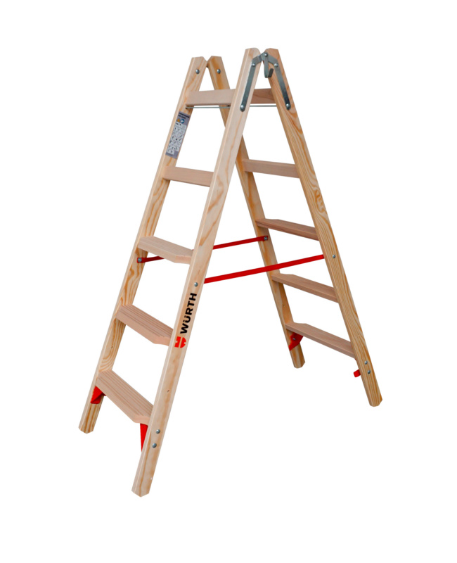 Holz-Stufenstehleiter STEHLEI-HO-2X5-STUF