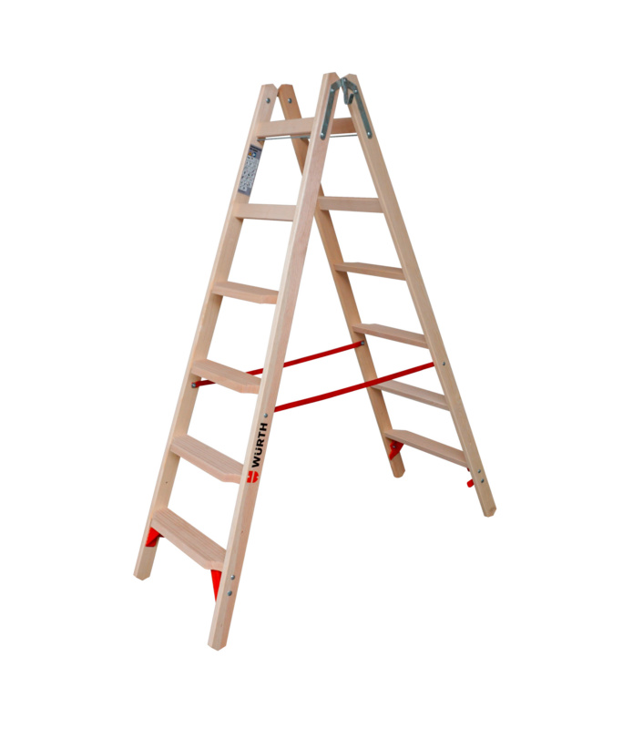 Holz-Stufenstehleiter STEHLEI-HO-2X6-STUF