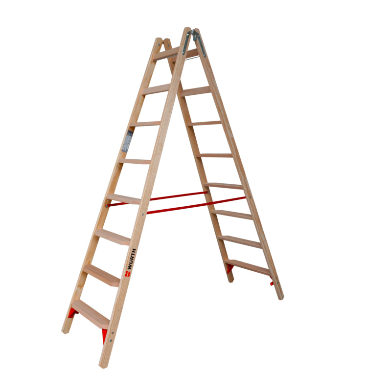 Holz-Stufenstehleiter STEHLEI-HO-2X8-STUF