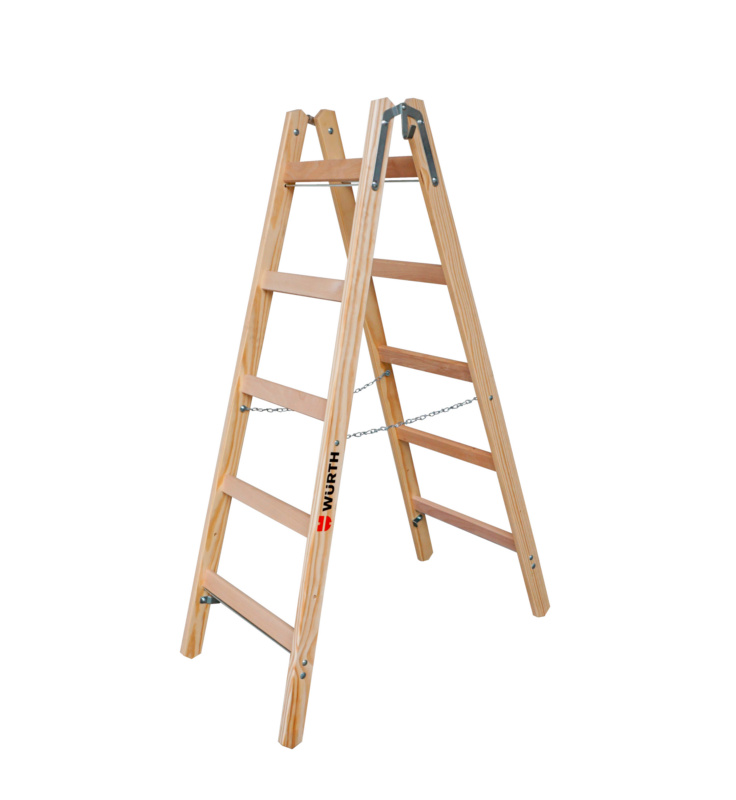Holz-Sprossenstehleiter STEHLEI-HO-2X5SPRO