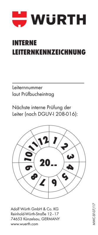 Prüfplakette PRUEFPLKT-F.LEI