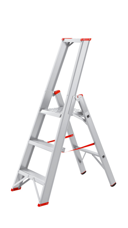 Alu-Stufenstehleiter mit Plattform STEHLEI-PLTFORM-3STUF