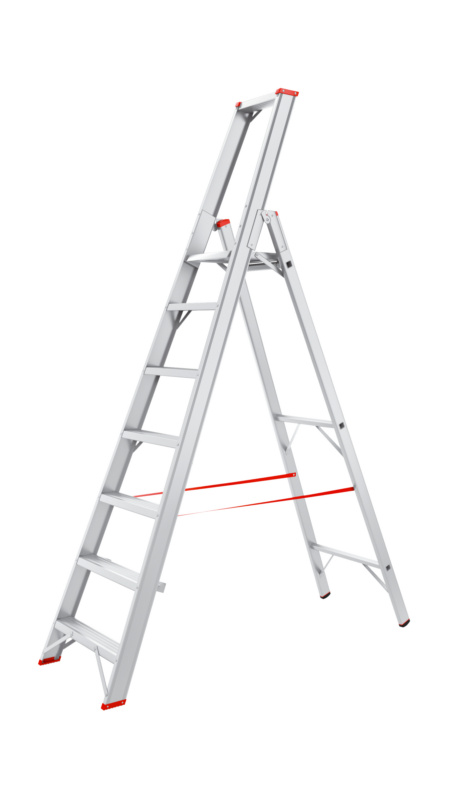 Alu-Stufenstehleiter mit Plattform STEHLEI-PLTFORM-7STUF