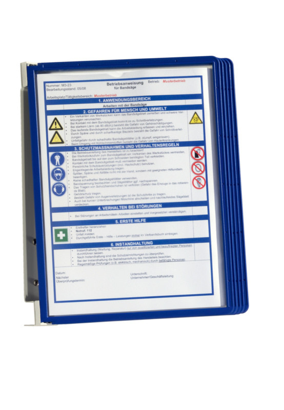 Sichttafelsystem Wand, einfarbig DIN A4