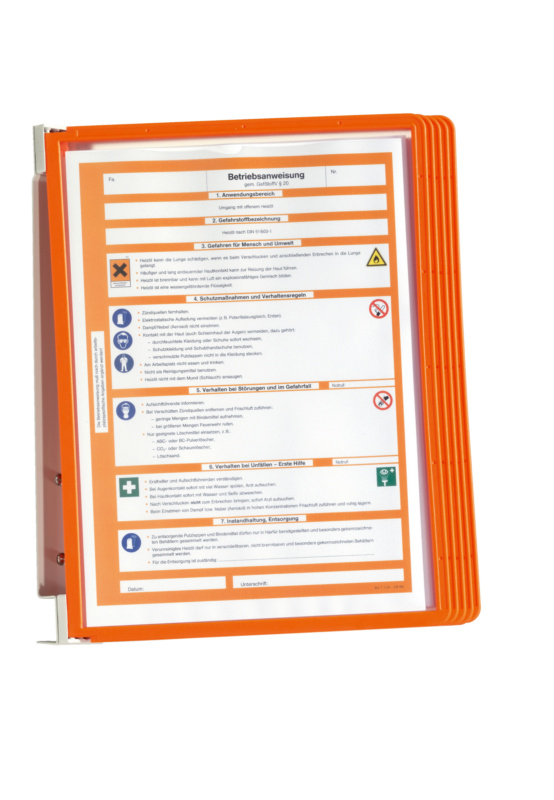 Sichttafelsystem Wand, einfarbig DIN A4