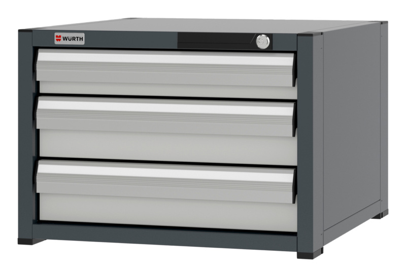 System-Schubladenschrank 8.6 - 574x603 mm SLSHRNK-8.6-H405-3SL-RAL7035